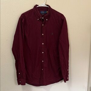 Polo by Ralph Lauren Men's Dark Red Button Down Shirt